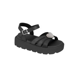 Chinelo Molekinha Rasteira Juvenil Menina Strass 2362.106 Preto