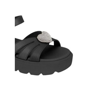 Chinelo Molekinha Rasteira Juvenil Menina Strass 2362.106 Preto