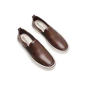 Tênis Democrata Tan Denim Fender Masculino  Couro 290201-003 Marrom
