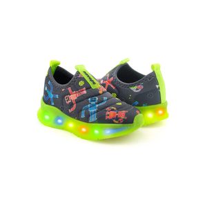 Tênis Novopé Led Infantil Menino Happy 30001278-3511 Cinza