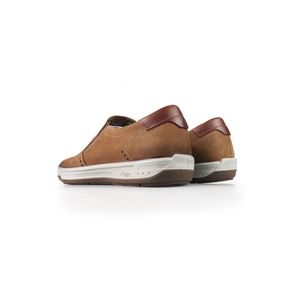 Sapatênis Pegada Masculino Slip - On Em Couro 119409-06 Marrom