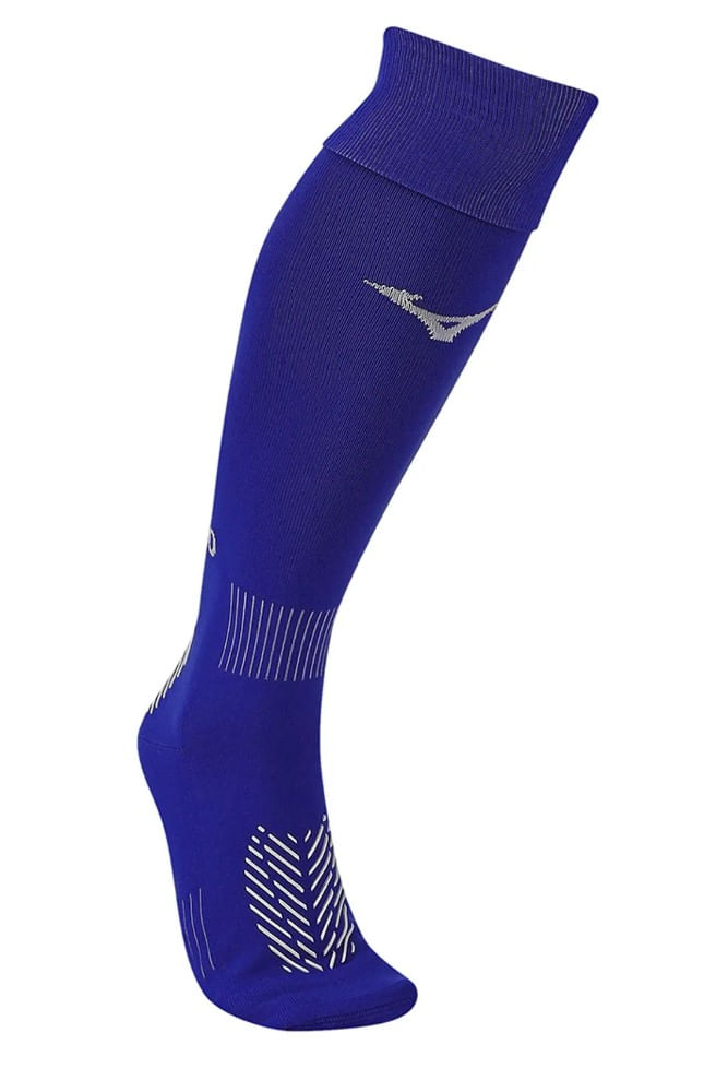 Meia Mizuno Cano Alto Futebol Masculino Grip Mnmfa51938 Azul