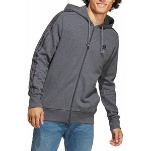 Jaqueta Adidas Moletinho Capuz Essentials 3-Stripes Ic9837 Cinza