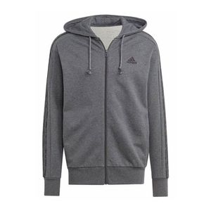 Jaqueta Adidas Moletinho Capuz Essentials 3-Stripes Ic9837 Cinza