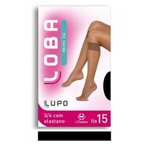 Meia Lupo 3/4  Transparente Feminina Elastano Fio 15  05540-001 Bege