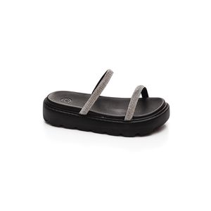 Chinelo Molekinha Papete Juvenil Menina Strass 2362.101 Preto