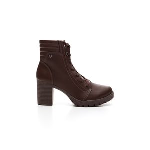 Bota Coturno Mississipi De Salto Bloco Feminina Cadarço Mi872-06 Marrom