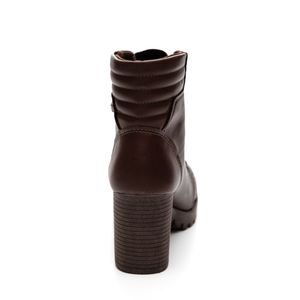 Bota Coturno Mississipi De Salto Bloco Feminina Cadarço Mi872-06 Marrom