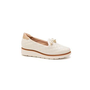 Sapato Modare Ultra Conforto Feminino Salto Plano 7400.101 Off-White