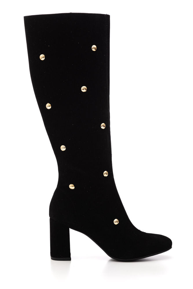 Bota Chá De Mel Cano Alto Feminina Esferas Napa 8439.88645 Preto