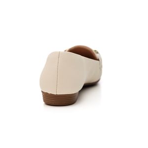 Sapatilha Piccadilly Mocassim Feminina Napa 250247 Off-White