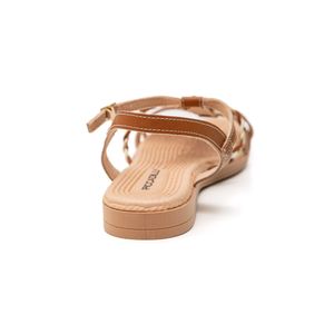Sandália Piccadilly Rasteira Feminina Napa 513026 Caramelo