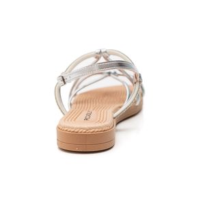 Sandália Piccadilly Rasteira Feminina Tira Strass 513011 Prata