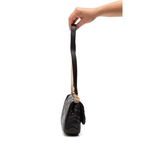 Bolsa Via Marte Crossbody Matelassê Puffer Feminina B1-173-01 Preto