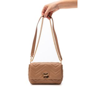 Bolsa Via Marte Crossbody Matelassê Puffer Feminina B1-173-01 Bege