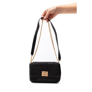 Bolsa Via Marte Crossbody Entrelaçada Feminina B1-158-01 Preto