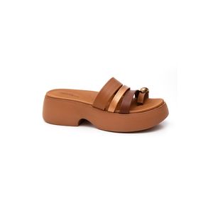 Tamanco Modare Ultra Conforto Feminino Anabela 7210.101.28590 Caramelo