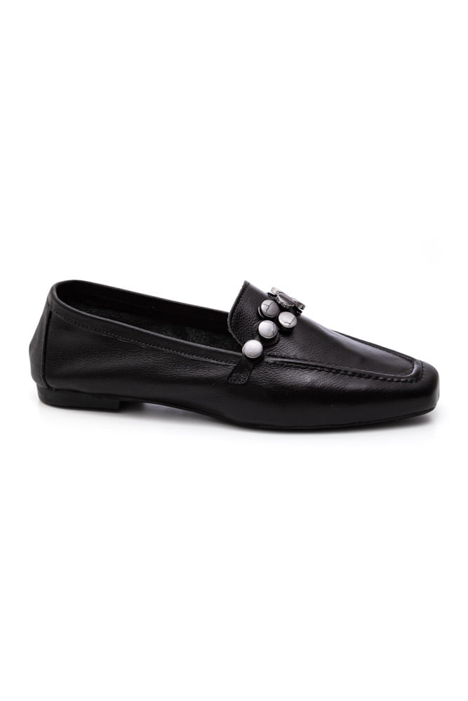 Sapato Mocassim Feminino Couro 58.059 Preto