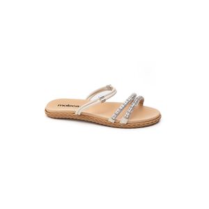 Chinelo Moleca Rasteira Feminina Tiras 5452.139 Off-White