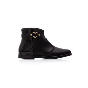 Bota Molekinha Cano Curto Juvenil Menina Napa 2181.106 Preto