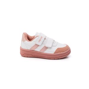 Tênis Via Vip Casual Infantil Menina Velcro Vv2600f Branco