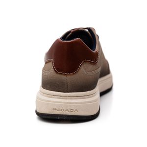 Tênis Casual Pegada Masculino Em Couro Ways 111701-06 Bege