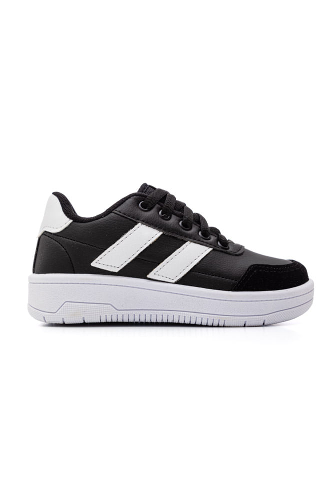 Tênis Via Vip Casual Juvenil Unissex Cadarço Vv4510 Preto