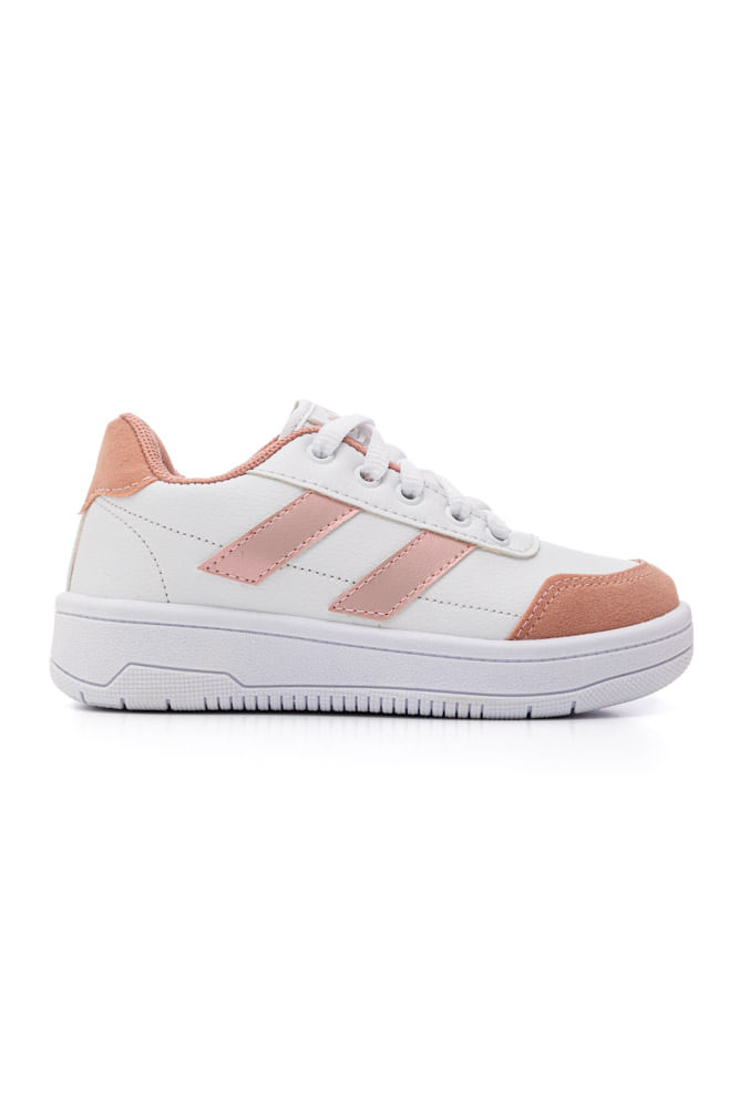 Tênis Via Vip Casual Juvenil Unissex Cadarço Vv4510 Rosa