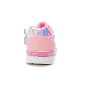 Tênis Mini Pé Casual Infantil Menina Sereia Led Mp2511-03 Rosa