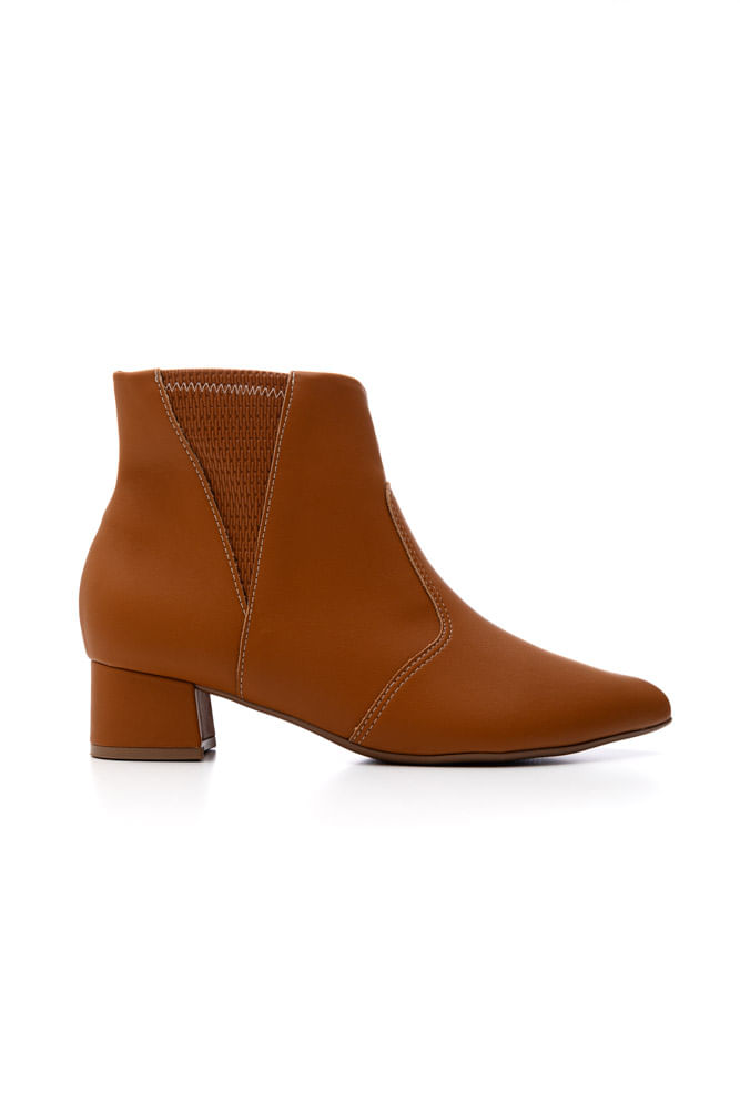 Bota Piccadilly Cano Curto Salto Médio Taci Feminina 739074 Caramelo