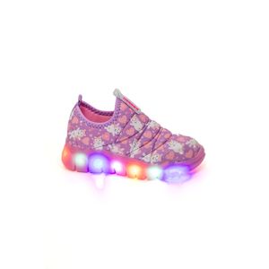 Tênis Novope Super Flex Unicórnio Infantil Menina Luz Led 9900101 Lilas