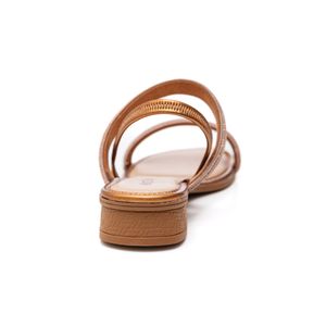 Sandália Mississipi Salto Baixo Feminina Strass Me133-04 Cobre