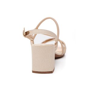 Sandalia Mississipi Salto Médio Strass 382-02 Off-White