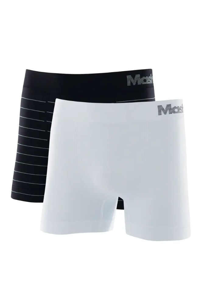 Kit 2 Cuecas Boxer Microfibra Mash Sem Costura 711.02 Sortido