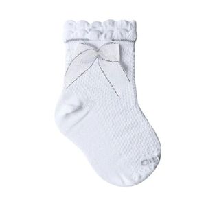 Meia Centopé Infantil Menina Festas, E Batizados 00043-01 Branco