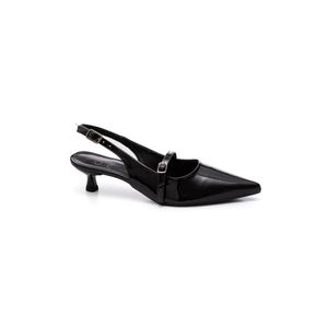 Sapato Chá De Mel Bico Fino Feminino Slingback Salto Alto 3991 Preto