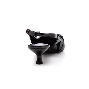 Sapato Chá De Mel Bico Fino Feminino Slingback Salto Alto 3991 Preto