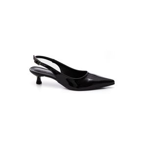 Sapato Chá De Mel Bico Fino Feminino Slingback Salto Alto 3871 Preto