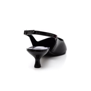 Sapato Chá De Mel Bico Fino Feminino Slingback Salto Alto 3871 Preto