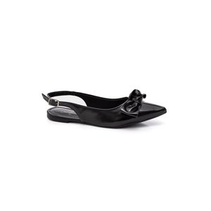 Sapatilha Chá De Mel Bico Fino Feminina Slingback Laço 3170 Preto