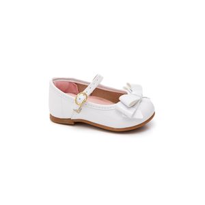 Sapatilha Molekinha Juvenil Menina Laço Baby Verniz 2106.104 Branco