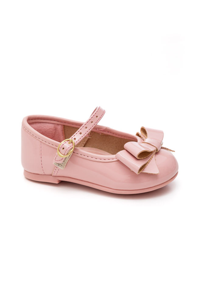 Sapatilha Molekinha Juvenil Menina Laço Baby Verniz 2106.104 Rosa