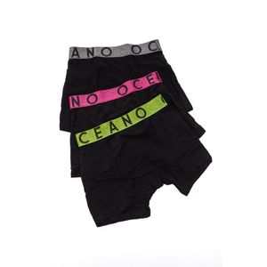 Kit 3 Cuecas Boxer Oceano Faixa Neon 44626 Preto