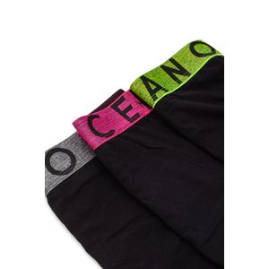 Kit 3 Cuecas Boxer Oceano Faixa Neon 44626 Preto