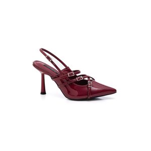 Sapato Via Marte Slingback Feminino Salto Abs 037-009-02 Bordo