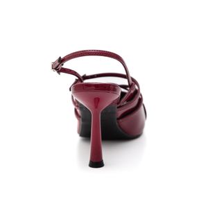 Sapato Via Marte Slingback Feminino Salto Abs 037-009-02 Bordo