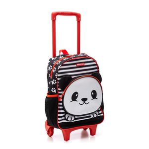 Mochila Sestini Média De Rodinha Kids Panda 4 Colorido Preto