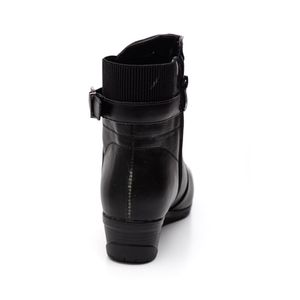 Bota Mooncity Anabela Cano Curto Feminina Zíper 71109 Preto