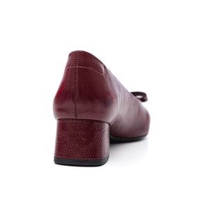 Sapato Comfortflex Salto Baixo Feminino Verniz 2598301-01 Vinho