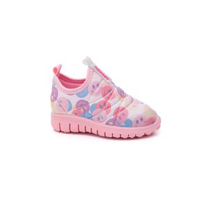 Tênis Novopé Super Flex Infantil Menina Smile Slip On 1000127 Rosa